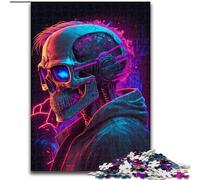 Puzzle per adulti 1000 pezzi Teschio in legno, gioco interattivo per famiglie, adatto dai 14 anni in su, 50x75cm, gioco interattivo per famiglie