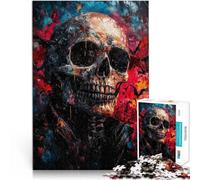 puzzle per adulti 1000 pezzi Teschio in un dipinto di pipistrelli Fatto di carta，Adatto a persone dai 14 anni in su Gioco intellettuale giocattolo Regali di compleanno。misurare：26x38cm