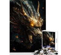 Puzzle per adulti 1000 pezzi Testa di drago dorato Giocattoli antistress Idee regalo Gioco pratico Migliorare l'amore tra coppie Dimensioni 50x75cm