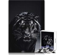 Puzzle per adulti 1000 pezzi Testa di tigre pericolosa Rilassante e pacifico Tempo libero Taglio netto e preciso Dimensioni giocattolo 50x75cm