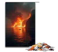 Puzzle per adulti 1000 pezzi The Burning of Red Cliff Puzzle in legno 1000 pezzi (75x50 cm)