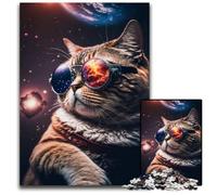 Puzzle per adulti 1000 pezzi The Cosmic Cat Mander Puzzle in cartone per adulti Perfetto per la casa o l'ufficio Decorazione, ideale regalo di Natale 26X38CM / 10,23x14,96 pollici