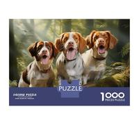 Puzzle Per Adulti 1000 Pezzi Three Brittany Spaniel Puzzle Per Adulti Antistress Giocattoli Difficili Regali Unici Per Compleanno E Natale 52x38cm/1000pcs