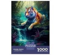 Puzzle Per Adulti 1000 Pezzi Tiger Waterfall Jungle Art Print Puzzle Per Adolescenti Giocattolo Decorazione Da Parete Decorazione Da Parete Regali Per Amici E Familiari 52x38cm/1000pcs