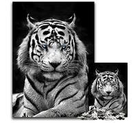 Puzzle per adulti 1000 pezzi Tigre bianca Occhi di zaffiro Puzzle di carta Puzzle fai da te impegnativo Rompicapo perfetto per famiglie o regalo decorativo 1000 pezzi (38x26 cm)