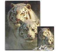 Puzzle per adulti, 1000 pezzi, Tigre bianca, puzzle in legno, regalo perfetto per l'arredamento della casa, divertimento in famiglia, età 14+, 50x75cm