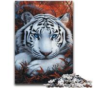 Puzzle per adulti 1000 pezzi Tigre caduta difficile e impegnativo con poster abbinato e foglio di quiz per età 14 26x38cm