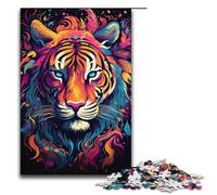 Puzzle per adulti 1000 pezzi Tigre colorata Doodle Puzzle impossibile Gioco per famiglie Antistress Sfida difficile 1000 pezzi (38x26 cm)