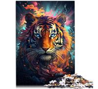 Puzzle per adulti 1000 pezzi Tigre colorato arrabbiato Giocattoli educativi Giochi di Famiglia 50x70cm Regalo di compleanno Regali decorazione della parete
