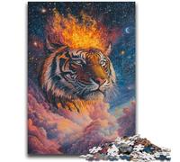 Puzzle per adulti 1000 pezzi Tigre cosmica, gioco per famiglie antistress, sfida difficile, un'opera d'arte per età 14+ 26X38CM