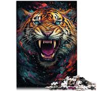 Puzzle per adulti 1000 pezzi Tigre di Fulmine Elementare Giocattolo Gioco intellettuale 26x38cm Decorazione per la casa unica e regali per adolescenti da 14 anni e oltre