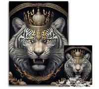 Puzzle per adulti 1000 pezzi Tigre reale dorata Art Deco Puzzle difficili per adulti Attività divertenti a casa, regalo di compleanno, regali da viaggio 50x75CM/19,68x29,52 pollici