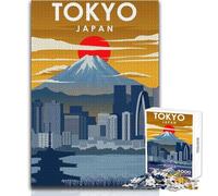 Puzzle per adulti 1000 pezzi Tokyo Giappone Poster di viaggio Bellissimo gioco di design Un'opera d'arte Regalo per compleanni Dimensioni 50x75cm
