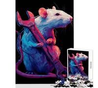 Puzzle per adulti 1000 pezzi Topo con chiave inglese Giocattolo educativo Regalo per compleanni Giochi rilassanti Ogni pezzo è unico - Dimensioni 38x52cm