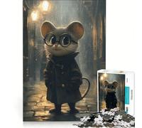 Puzzle per adulti 1000 pezzi Topolino con cappotto in strada sotto la pioggia, gioco rompicapo, interazione genitore-figlio, rafforza l'amore tra le coppie 38x52cm