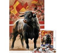 Puzzle per adulti 1000 pezzi Toro ribelle della corrida Giocattolo Decorazione da parete Regalo divertente Giochi educativi con pezzi completamente ad incastro di forma casuale Dimensioni 38x26cm