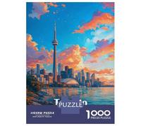 Puzzle Per Adulti 1000 Pezzi Toronto Cityscape at Sunset Puzzle Rompicapo Gioco Difficile Regali Difficili Per Amici E Familiari 70x50cm/1000pcs