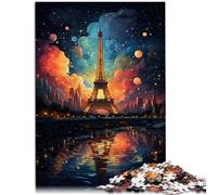 Puzzle per adulti, 1000 pezzi, Torre Eiffel dopo la pioggia, puzzle per attività familiari, un'opera d'arte per adolescenti dai 14 anni, 26 x 38 cm