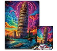 Puzzle per adulti 1000 pezzi Torre pendente di Pisa Italia Puzzle per adulti Gioco interattivo per famiglie fai da te Decorazione per la casa Sfida mentale Regalo 1000 pezzi (38x26 cm)