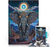 puzzle per adulti 1000 pezzi “Totem elefante” Fatto di legno,Adatto a partire dai 14 anni Gioco giocattolo intellettuale apprendimento educativo regalo。misurare:50x75cm/19.68x29.52pollice