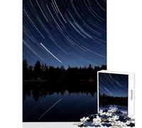 Puzzle per adulti 1000 pezzi Tracce di stelle su un lago nella foresta Giocattoli antistress Ottimo regalo per giochi Gioco pratico Decompressione intellettuale Dimensioni 38x52cm