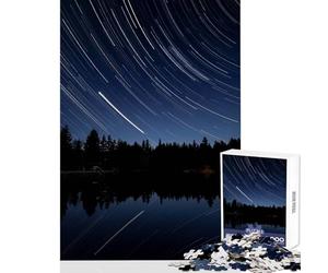 Puzzle per adulti 1000 pezzi Tracce di stelle su un lago nella foresta Giocattoli antistress Ottimo regalo per giochi Gioco pratico Decompressione intellettuale Dimensioni 38x52cm