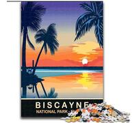 Puzzle per adulti 1000 pezzi Tramonto a Biscayne, per età 14 anni e oltre Decorazione per la casa come regalo per tutta la famiglia e gli amici 50x75cm