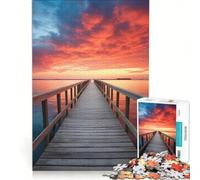Puzzle per adulti 1000 pezzi Tramonto Molo sul Mare Gioco rompicapo Interazione genitore-figlio Rafforza l'amore tra le coppie 50x75cm