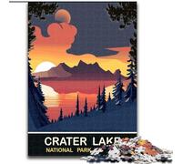 Puzzle per adulti 1000 pezzi Tramonto nel lago del cratere Giocattoli educativi Decorazioni per la casa uniche e regali per bambini dai 14 anni in su (26x38cm) 1000 pezzi
