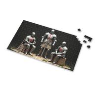 Puzzle per adulti 1000 pezzi tre cavalieri corazzati in armatura d'argento con croci rosse immagine puzzle puzzle da tavola per bambini 2-4 (300 pezzi)