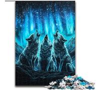 Puzzle per adulti 1000 pezzi Tre lupi, puzzle da 1000 pezzi, attività di legame familiare, feste e compleanni (dimensioni 50x75cm)