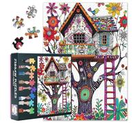 Puzzle per adulti 1000 pezzi - Treehouse - Premium 1000 puzzle per adulti - Puzzle Whimsical con opere d'arte vivaci, 70 x 50 cm