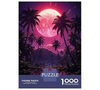 Puzzle Per Adulti 1000 Pezzi Tropical Moonrise Palms Puzzle Rompicapo Gioco Difficile Regali Difficili Per Amici E Familiari 38x26cm/1000pcs