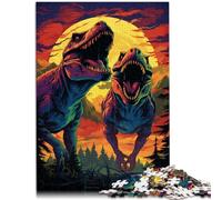 Puzzle per adulti 1000 pezzi Tyrannosaurus Rex alla ricerca di bottino decorazione per la casa puzzle per adolescenti dai 14 anni in su, 26 x 38 cm