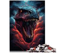 Puzzle per adulti 1000 pezzi Tyrannosaurus Rex circondato da una tempesta DIY puzzle giocattolo analisi e logica per adolescenti dai 14 anni in su, 26 x 38 cm
