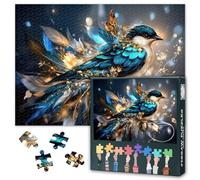 Puzzle per adulti 1000 pezzi, uccello fata abbagliante con piume blu scintillanti, puzzle impossibile impegnativo per adulti, 50 x 70 cm