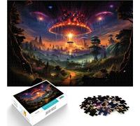 Puzzle per adulti 1000 pezzi UFO Art giocattolo sofisticato sfida per l'intelligenza cerebrale per bambini dai 14 anni in su, 26 x 38 cm