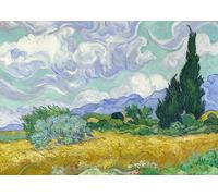 Puzzle per adulti, 1000 pezzi, un campo di grano con cipresso 70 x 50 cm, puzzle per adulti, gioco educativo, 1000 pezzi puzzle per adulti