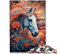 Puzzle per adulti 1000 pezzi Un cavallo corto nel cielo competizione velocità fatto a mano regalo per compleanni per e adolescenti 14 anni e oltre 26x38cm