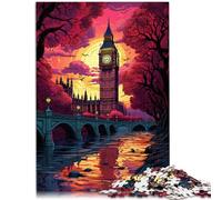 Puzzle per Adulti 1000 pezzi Un Grande Campanile sopra la Città Giocattoli educativi di apprendimento Giochi di Famiglia 26x38cm Compleanno e Regali Unichi