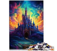 Puzzle per adulti, 1000 pezzi, un grande castello sopra la città, giocattolo pensiero, allenamento della memoria per adolescenti dai 14 anni in su, 26 x 38 cm