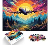 Puzzle per adulti, 1000 pezzi, un puzzle colorato con vecchi aerei, antistress, vacanze a casa, passatempo per adolescenti dai 14 anni in su, 26 x 38 cm