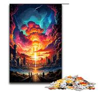 Puzzle per adulti 1000 pezzi "Una città su un pianeta strano e psichedelico" regalo di compleanno per ragazzi dai 14 anni in su 1000 pezzi (75x50 cm)