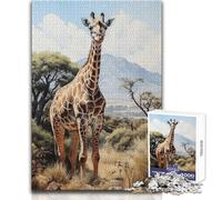 Puzzle per adulti 1000 pezzi Una graziosa giraffa Giochi rilassanti Sfida difficile Regalo per compleanni Dimensioni 50x75cm