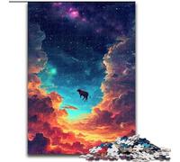 Puzzle per adulti 1000 pezzi: Una mucca che galleggia nello spazio Puzzle in legno, sviluppa la coordinazione occhio-mano, perfetti come regali di compleanno 1000 pezzi(50x75cm)