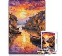 Puzzle per adulti 1000 pezzi Una piccola città di pescatori Giochi rilassanti Sfida difficile Regalo per compleanni Dimensioni 38x52cm