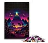 Puzzle per adulti 1000 pezzi Una piramide nella sabbia al neon Puzzle in legno per adulti Difficile e impegnativo 75x50 cm