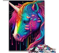 Puzzle per adulti, 1000 pezzi, unicorni colorati, puzzle per adulti, gioco interattivo per famiglie, decorazione fai da te per la casa, stimolante rompicapo regalo (dimensioni 50x75cm)