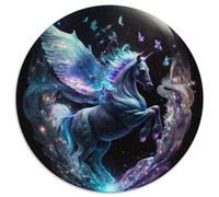 Puzzle per adulti 1000 pezzi Unicorno dell'Universo Puzzle rotondo di carta Interazione familiare e regalo divertente, design astratto vibrante 67,5x67,5 cm