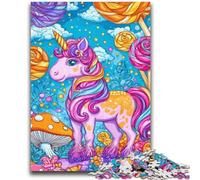 Puzzle per adulti 1000 pezzi Unicorno rosa, giochi divertenti Ogni pezzo è unico - Gioco divertente e stimolante per tutta la famiglia (50x75cm)